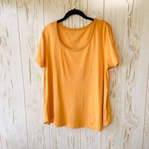 J. Jill Short-Sleeve Curved-Hem 100% Pima Cotton Tee L